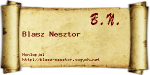 Blasz Nesztor névjegykártya